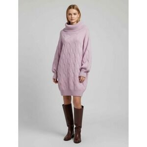 Shein Womens Sweater‎ Dress Lavender Knit Cowl Neck Long Sleeve  Size Large